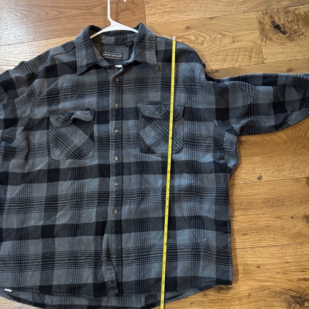 David Taylor Charcoal and Slate Plaid Shirt 2XL A0018 - Picture 8 of 9